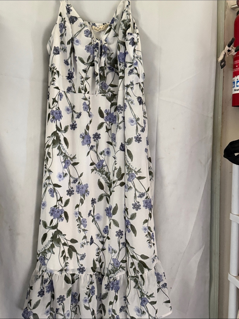 Liberty Love White Maxi Skirt with Lavender Floral Print